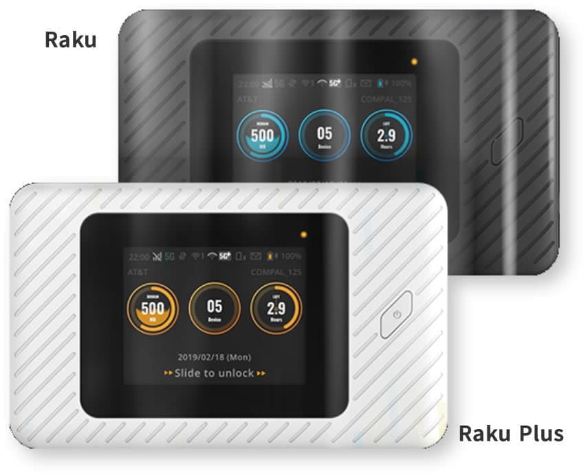 ローカル5G対応モバイルポケットルーター RAKU／RAKU Plus